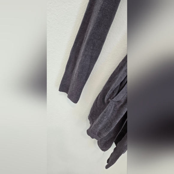 Barefoot Dreams Drape Rib Cozy Chic Ultra Lite Grey Belted Cardigan Medium - Picture 7 of 9